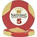 Set of 10 National Poker Series PaulsonR Chip $5 Red