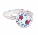 Ring - R64 - Swarovski TM Crystal Stone (10mm) on Adjustable Sterling Silver Band