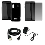 EMPIRE Black Silicone Skin Case Cover + Screen Protector + Home Wall Charge ....