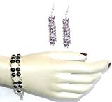 Bracelet and Earring Set Sterling Silver and Amethyst Gemstones Jewelry 30 Grams