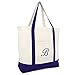 DALIX Personalized Shopping Tote Bag Monogram Purple Ballent Zippered Letter- B