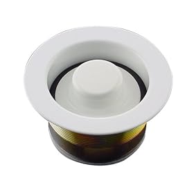 Waste Maid CSFS-WH-93 Mr. Scrappy Custom Color Brass Sink Flange/Stopper Set, White