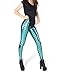 Women Sexy Mermaid Fish Scale Hologram Stretch Soft Shine Leggings (Large, Peacock)