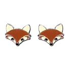 Tomas Sterling Silver Enamel Post Earrings - Baby Fox