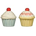 Premier Housewares Assorted Cupcake Mini Storage Jars, 7 cm Diameter x 8.2 cm Height, Set of 2, Blue/ Yellow