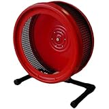 Pet Exercise Wheel, Pet Wheel for Sugar Gliders, Rats--Stealth Wheel; Red with Stand