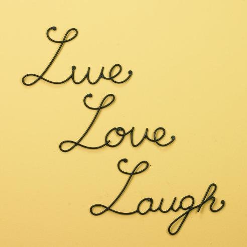 Metal Wall Sculpture / Wall Art, Set of 3 (Live, Love, Laugh)