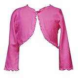 Size-MEDIUM-18M RRE-45091E FUCHSIA-PINK LONG SLEEVE RUFFLE SWEATER-KNIT Special Occasion Crop Bolero Shrug Cardigan Jacket/Sweater,E145091 Rare Editions INFANT