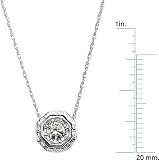 14 Karat White Gold Moissanite Pendant Slide Necklace