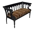 Hartford Traditional Spindle-Back Settee w Upholstered Seat