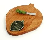 Out of the Woods of Oregon Artichoke Shaped Serving Board with Dipping Bowl and Spreader