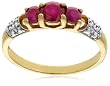 10k Yellow Gold Ruby Ring w/ Diamond Accent