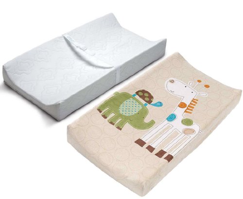 Summer Infant Contoured Changing Pad & Plush Pals Changing Pad Cover - Safari