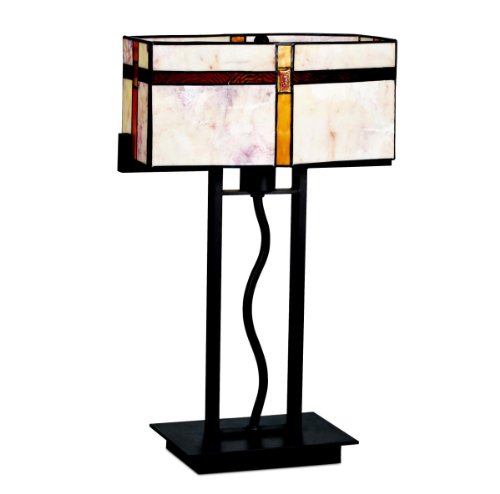 Click To Kichler Lighting 61008 Tacoma 21-Inch Portable Table Lamp, Olde Bronze with Cut Stone and Art Glass Shade Details... Kichler Lighting 61008 Tacoma 21-Inch Portable Table Lamp, Olde Bronze with Cut Stone and Art Glass Shade