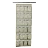 Household Essentials 24-Pocket Over-The-Door Shoe Organizer Made from 95% Recycled Materials, Celery Green
