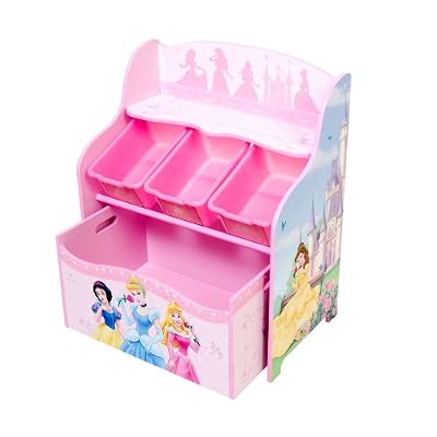 Delta Children’s Products Princess 3-Bin Organizer with Toy Box - Pink