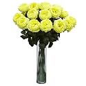 Yellow Fancy Rose Silk Flower Arrangement