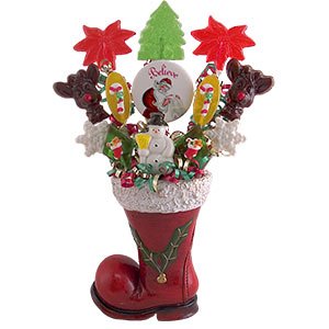 santa's boot lollipop bouquet by Abernook