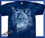  : Wolf Face - T-Shirt in 100% Baumwolle, handgebatikt