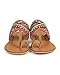 Qupid Women Leatherette Toe Ring T-Strap Sequin Beaded Boho Slip On Sandal DI09 - Tan