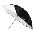 45" Optical White Satin Umbrella with removable black cover