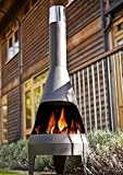 La Hacienda Canyon Black Steel Extra Large Chiminea Chimenea Patio Heater