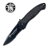 Smith & Wesson SWATMBS Swat Medium Serrated Assisted Opening Knife, Black