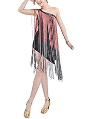 Polyester Two-Toned Sequined One Shoulder  Dress