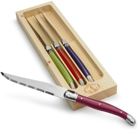 Dubost Laguiole Multi-Color Steak Knives 97131.14 , Set of 4
