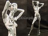 (MD-CY4) Abstract Female Egg Head Mannequin Chrome Fiber Glass