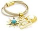 Trina Turk Tan Leather Gold Charm Bracelet title=