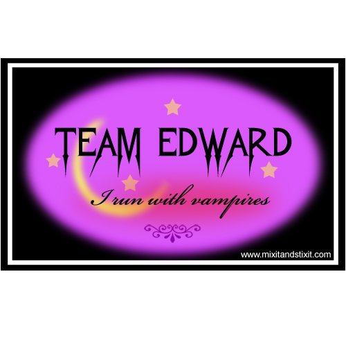 Team Edward Moon & Stars Car Bumper Sticker