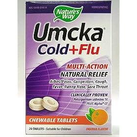 Click here to buy Natures Way - Umcka Cold and Flu Orange Chewable - 20 Chw by Nature's Way.