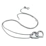 Hot Diamonds Linked Hearts Pendant with 1 Diamond and Chain, Sterling Silver