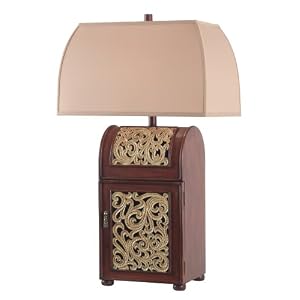 Kenroy 21355 Hunter Brussels Ivory and Walnut Table Lamp