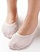 Vero Monte 4 Pairs Womens Cotton No Show Liner Socks *Silicon Non-slip Grip*