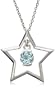 Sterling Silver Blue Topaz Star Pendant, 18"