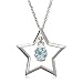 Sterling Silver Blue Topaz Star Pendant, 18"