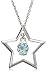 Sterling Silver Blue Topaz Star Pendant, 18"