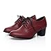 Charm Foot Fashion Womens Oxfords Shoes Mid Heel Lace up