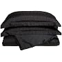 Divatex Home Fashions Royal Opulence Woven Satin Stripe Full/Queen Duvet Mini Set, Black