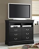 TV Dresser Stand Louis Philippe Style in Deep Black Finish