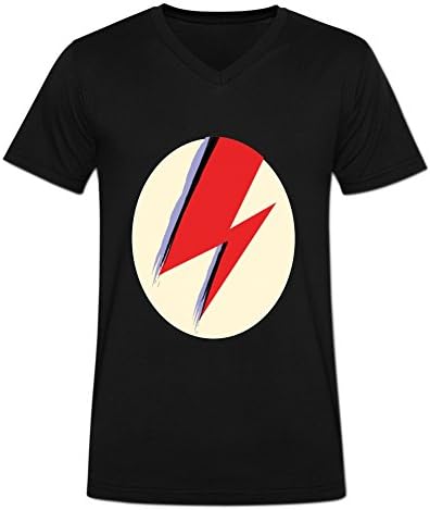 Keeky Men's V-neck Cool Day David Bowie 1947-2016 R.I T-shirt XXL Black