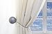 MagnaClips Set of 2 Magnetic Curtain Tiebacks or Holdbacks Wood Buckle Curtain Clips, Leno (Silver)