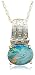 14k Yellow Gold 7x9mm Opal and Diamond Pendant, 18"