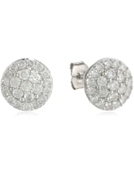 Sterling Silver Diamond Cluster Studs