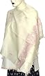 Wraps Stoles Wool with Pink Thread Embroidery India 80 x 27 inches (esrf026)