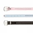 Dog Collar Brown With Swarovski Strass Row 32 cm 16638