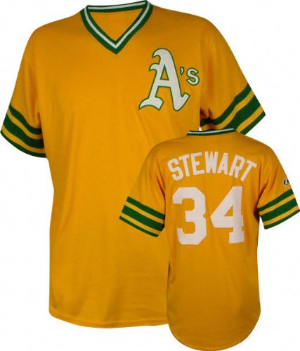 Dave Stewart Majestic Cooperstown Throwback Oakland Athletics Jersey