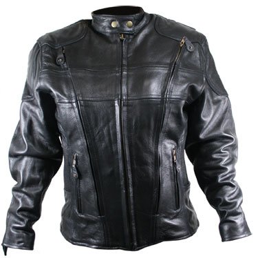 Ladie's Vented Premium Leather Scooter Jacket
